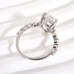 S925 Sparkle Pear Cut Sona Simulated Diamond Engagement Ring In Sterling Silver - Image 5