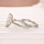 S925 Moissanite 3.0Ct Twist Marquise Cut White Gold Wedding Ring Set - Image 4