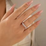 S925 Elegant Radiant Cut Women's Wedding Band In Sterling Silver - Image 11