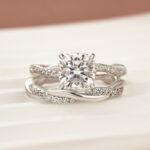 S925 Moissanite 2.0Ct Cushion Cut Twist Wedding Ring Travel Ring In Sterling Silver - Image 3