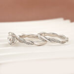 S925 Moissanite 2.0Ct Cushion Cut Twist Wedding Ring Travel Ring In Sterling Silver - Image 4