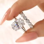 S925 2PC 4.5Ct Oval Cut Engagement Ring With Round Cut Full Eternity Wedding Band - Image 3
