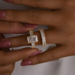 S925 2PC Wedding Set Luxe 5.0Ct/3.5Ct Luxe Radiant Cut Engagement Ring With Radiant Cut Wedding Band - Image 5