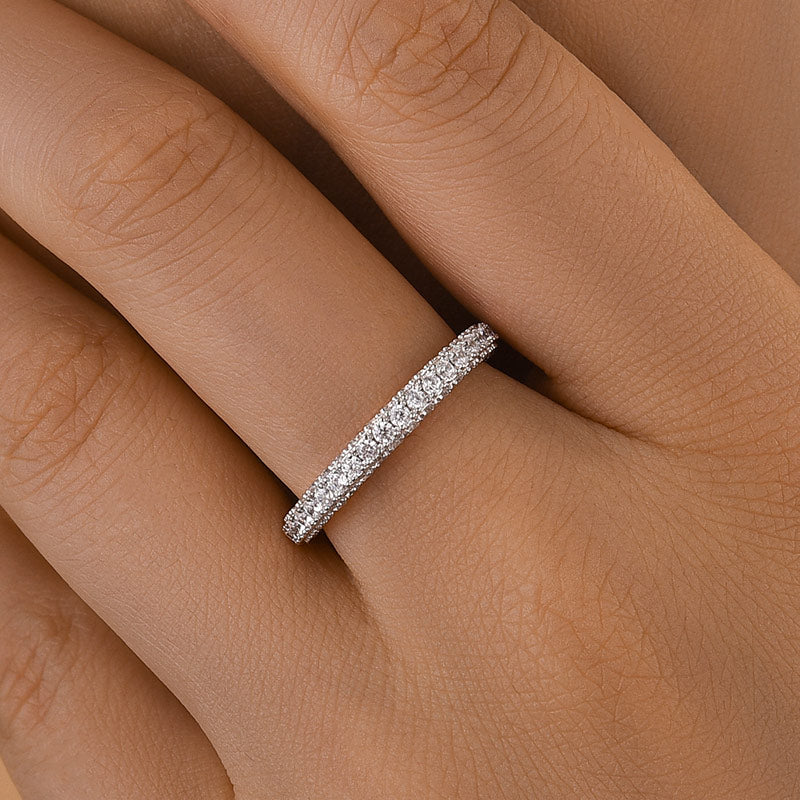 DSC-1369-2 S925 Maxine Classic Round Cut Women's Wedding Band - Image 1