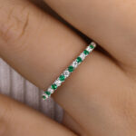 S925 Half Eternity Blue And White Sapphire Wedding Band For Women In Sterling Silver - Image 9