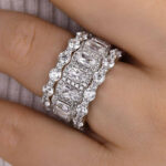 S925 Honorable Cushion Cut 3PC Wedding Band Set For Women In Sterling Silver - Image 8
