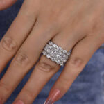 S925 Honorable Cushion Cut 3PC Wedding Band Set For Women In Sterling Silver - Image 7