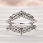 S925 Maxine Exclusive Moissanite Round Cut Jacket Wedding Band For Women In Sterling Silver - Image 5