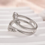 S925 Maxine Exclusive Moissanite Round Cut Jacket Wedding Band For Women In Sterling Silver - Image 6