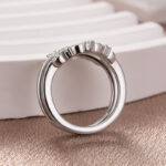 S925 Maxine Exclusive Moissanite Round Cut Jacket Wedding Band For Women In Sterling Silver - Image 7
