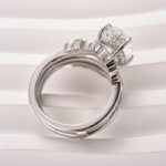 S925 Moissanite 4.0 Ct Oval Cut Insert Wedding Ring Set With Jacket Stack Wedding Band - Image 9