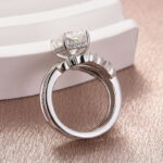 S925 Moissanite 3.5 Ct Radiant Cut Insert Wedding Ring Set With Jacket Stack Wedding Band - Image 9