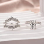 S925 Moissanite 3.5 Ct Radiant Cut Insert Wedding Ring Set With Jacket Stack Wedding Band - Image 7