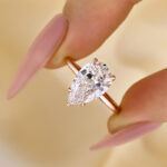 S925 Maxine Classic 5 Prong 2.5 Ct~4.0 Ct Pear Cut Engagement Ring - Image 9