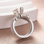 S925 Moissanite 4.0 Ct Marquise Cut Insert Wedding Ring Set With Jacket Stack Wedding Band - Image 7