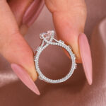 S925 Moissanite 1.2 Ct Round Cut White Gold Engagement Ring - Image 2