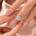 S925 Moissanite 3.0 Ct Halo Radiant Cut White Gold Engagement Ring - Image 2