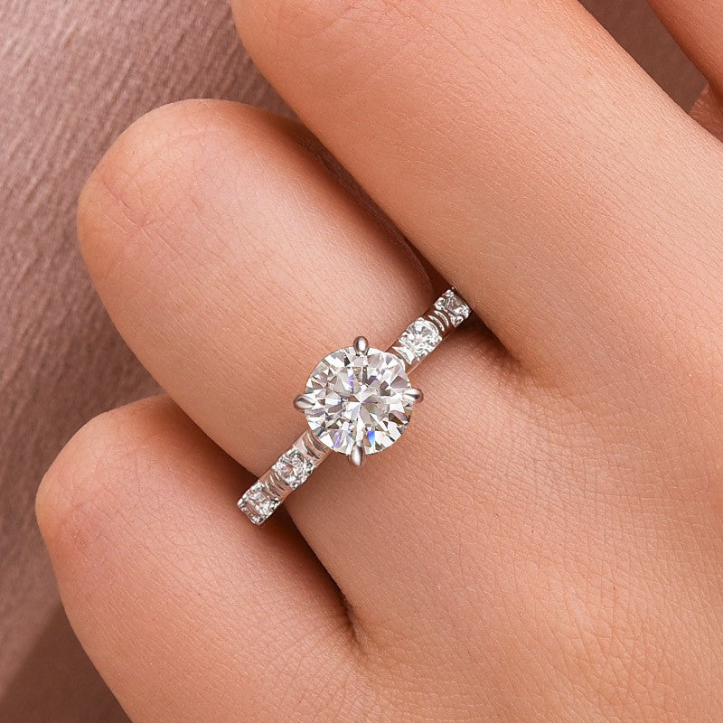 DSC-1673-2-1747208030 S925 Moissanite 1.2 Ct Round Cut White Gold Engagement Ring - Image 1
