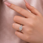 S925 Moissanite 2.5 Ct Square Cushion Cut White Gold Promise Bridal Ring - Image 3