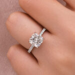 S925 Moissanite 2.5 Ct Square Cushion Cut White Gold Promise Bridal Ring