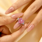 S925 Royal Romantic 5.0 CT Pink Heart Cut Engagement Ring In Sterling Silver - Image 2