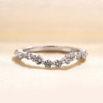 S925 Unique Half Round & Marquise Cut Wedding Band In Sterling Silver - Image 3