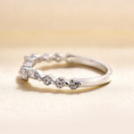 S925 Unique Half Round & Marquise Cut Wedding Band In Sterling Silver - Image 4