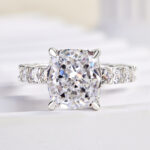 S925 Maxine Sparkle 4.5Ct Cushion Cut Engagement Ring In Sterling Silver - Image 4