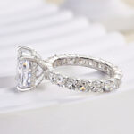 S925 Maxine Sparkle 4.5Ct Cushion Cut Engagement Ring In Sterling Silver - Image 6