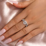 S925 Maxine Moissanite 2.0 Carat Cushion Cut Wedding Ring Set In Sterling Silver - Image 6