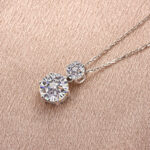 S925 Maxine Moissanite 3.8 Ct Round Cut White Gold Pendant Necklace - Image 4