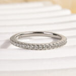 S925 Sterling Silver Classic Full Eternity Thin Wedding Band For Women