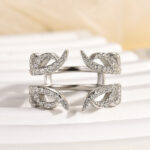 S925 Maxine Unique White Gold Open Wedding Band In Sterling Silver - Image 5