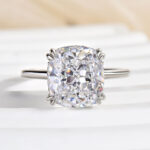 S925 Maxine Stunning Cushion Cut Engagement Ring In Sterling Silver - Image 10