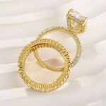 S925 Maxine Elongated 5.0Ct Radiant Cut Wedding Ring With Emerald Cut Wedding Band - Image 8