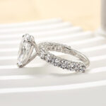 S925 Maxine Luxurious 3Ct Pear Cut Engagement Ring In Sterling Silver - Image 4