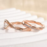 S925 Maxine Moissanite Twist 2.0 Carat Round Cut Wedding Ring Set In Sterling Silver - Image 8