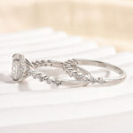 S925 Maxine Moissanite 2.0 Carat Cushion Cut Wedding Ring Set In Sterling Silver - Image 8