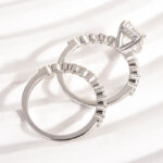S925 Maxine Moissanite 2.0 Carat Cushion Cut Wedding Ring Set In Sterling Silver - Image 9