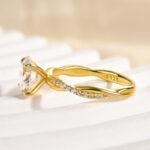 S925 Maxine Twist 2.0 Carat Round Cut Engagement Ring For Her In Sterling Silver - Image 3