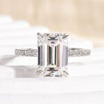S925 Maxine Moissanite 3.5 Carat Emerald Cut Engagement Ring - Image 3