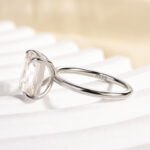 S925 Moissanite 3.5 Carat Solitaire Emerald Cut Engagement Ring - Image 5
