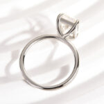 S925 Moissanite 3.5 Carat Solitaire Emerald Cut Engagement Ring - Image 4