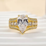 S925 Unique 3 Prong 3.0Ct Pear Cut Engagement Ring - Image 7