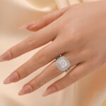 S925 2.0Ct Princess Cut Double Halo Split Shank Engagement Ring In Sterling Silver - Image 2