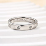 S925 Maxine Vintage Round Cut Wide Wedding Band - Image 7