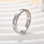 S925 Maxine Vintage Round Cut Wide Wedding Band - Image 6