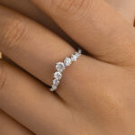 S925 Stunning Chic Thin V Shaped Stacking Wedding Band In Sterling Silver - Image 5