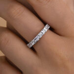 S925 Maxine Gorgeous Radiant Cut Women's Wedding Band - Image 2