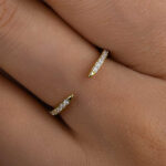 S925 Maxine Unique Yellow Gold Open Wedding Band In Sterling Silver